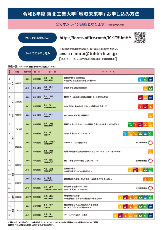 オンライン開放型講座「地域未来学」
